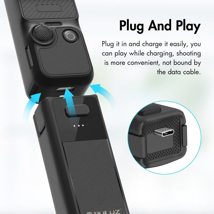 Load image into Gallery viewer, DJI Osmo Pocket 3 PULUZ High-Capacity 2800mAh Battery Grip (Black) - Polar Tech Australia
