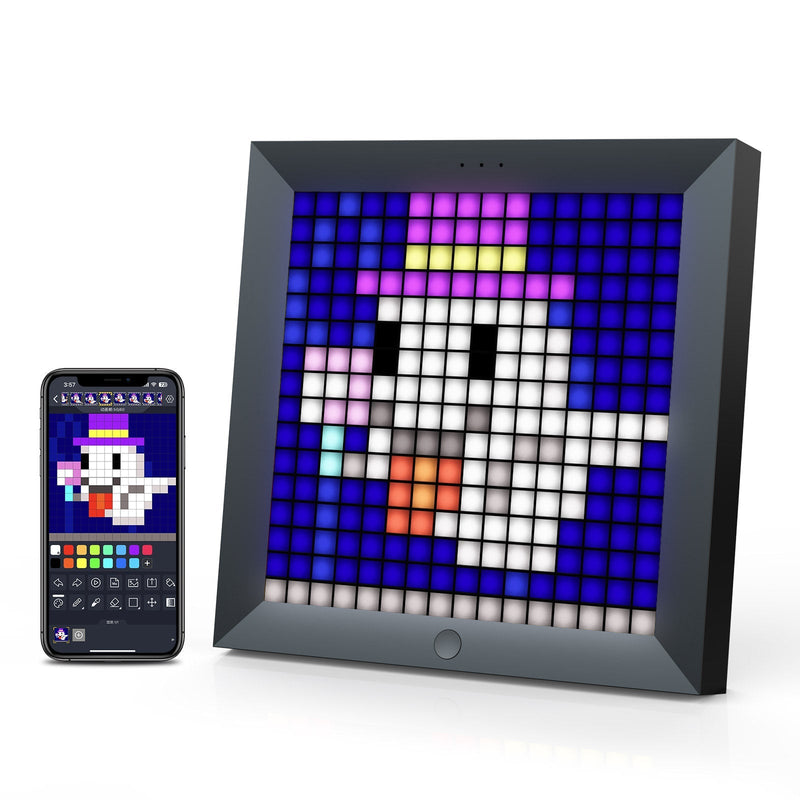 Cargue la imagen en el visor de la galería, Divoom Pixoo - Pixel Art Digital Picture Frame with 16x16 LED Display APP Control Clock Box - Desk Mount for Gaming Room &amp; Bedside Table
