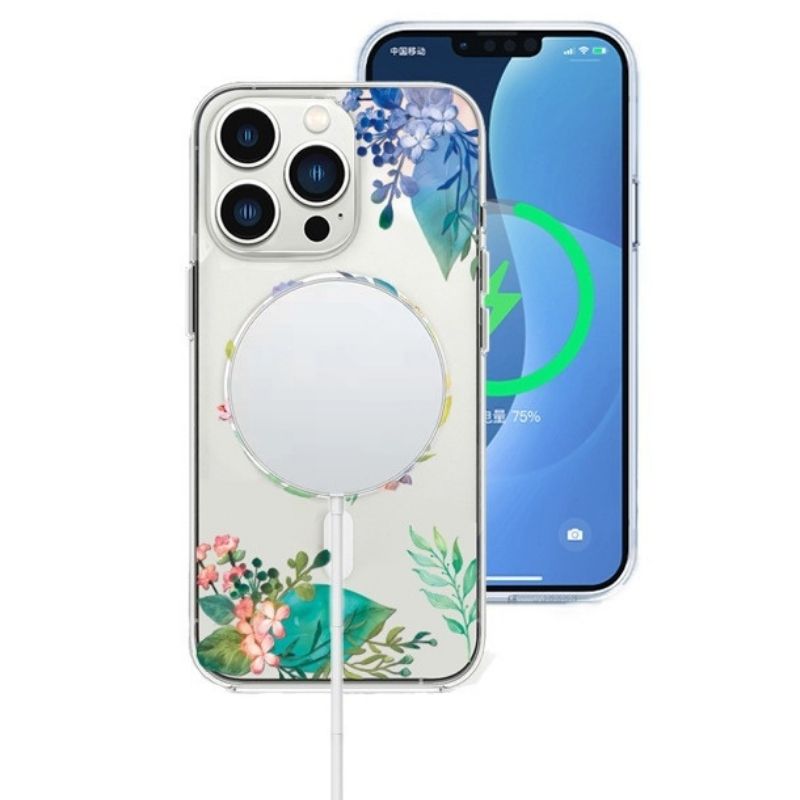 Load image into Gallery viewer, [MagSafe Compatible][Flower Series] Apple iPhone 15/15 Plus/15 Pro/Max Magnetic Transparent Case Cover - Polar Tech Australia
