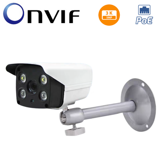 Onvif 5MP PoE 3.6mm FHD Outdoor Security Night Vision Camera