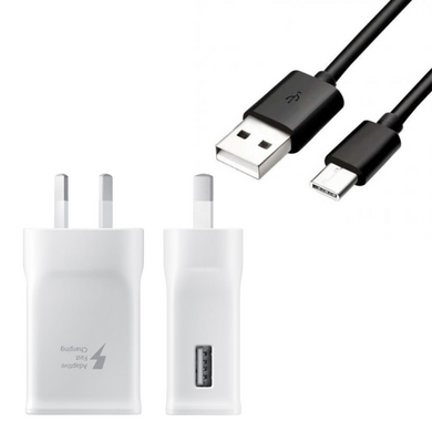 [With Cable][10W] Samsung Adaptive Fast Charging USB  Port Wall Charger Travel Power Adapter (AU Plug) - Polar Tech Australia