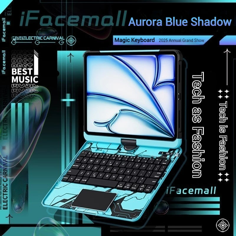 Cargue la imagen en el visor de la galería, Apple iPad Air 4/5 10.9&#39;&#39; 4/5th Gen (2020/2022) - 180 Degree Rotation Magic Cyberpunk Style Transparent Keyboard Case - i-Station Mobile Phone &amp; Electronic Device Repair and Accessories
