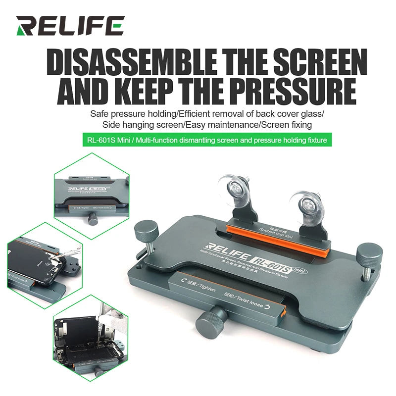 Load image into Gallery viewer, [RL-601S Mini] RELIFE 3 in 1 Multi-function Dismantling Screen and Pressure Holding Fixture Removal Mobile Phone Back - Polar Tech Australia
