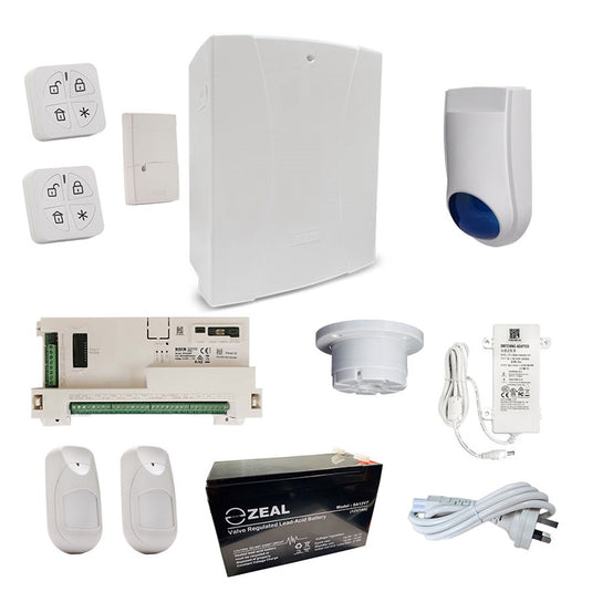 [RKLSP11H] RISCO LightSYS + Hybrid Alarm Kit with 2x Wireless iWave Pet Friendly PIR Detectors, 2x Panda Remotes and Accessory Kit - Polar Tech Australia
