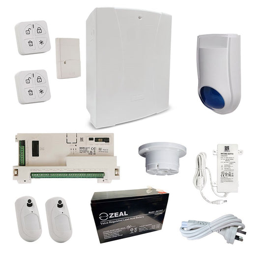 [RKLSP12H] RISCO LightSYS+ Hybrid Alarm Kit with 2x Wireless eyeWave Pet Friendly Camera PIRs 2x Panda Remotes and Accessory Kit - Polar Tech Australia