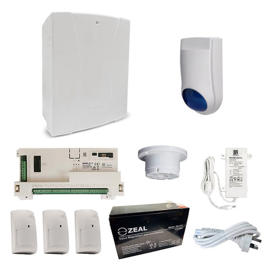 [RKLSP14A] RISCO LightSYS+ Alarm Kit with 3x DigiSense Pet Friendly PIR Detectors and Accessory Kit - Polar Tech Australia