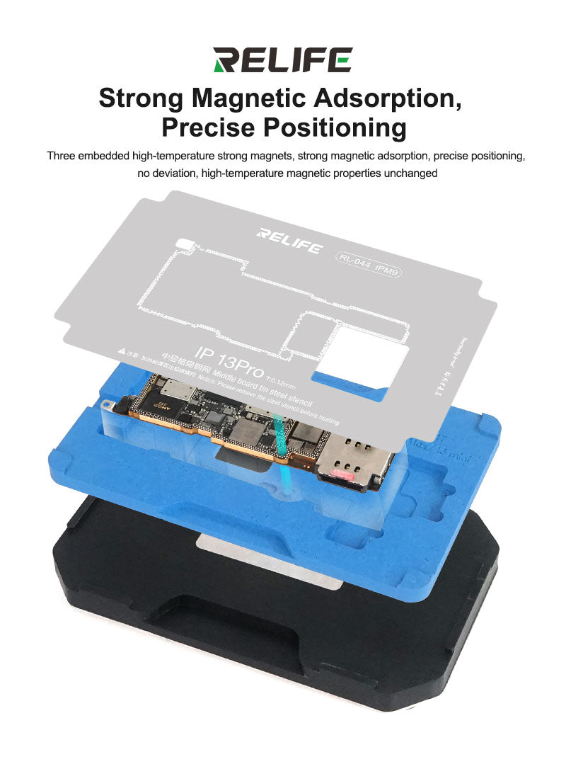 Cargue la imagen en el visor de la galería, [RL-601T] RELIFE RL-601T 31 in 1 iPhone X-17 PM 16E Motherboard Middle Layer Board Plant Tin Platform 3D BGA Reballing Stencil Repair Kit
