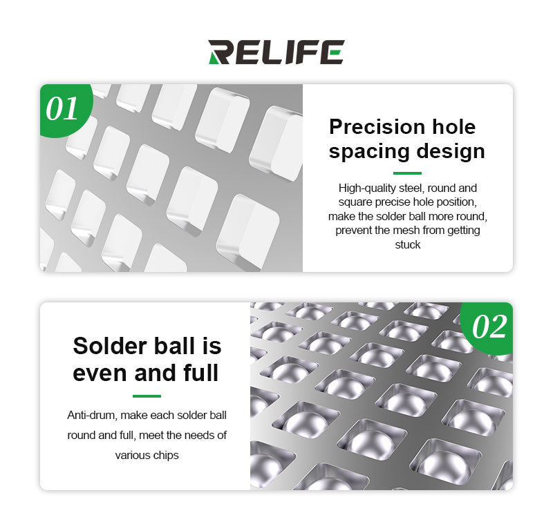 Cargue la imagen en el visor de la galería, [RL-601T] RELIFE RL-601T 31 in 1 iPhone X-17 PM 16E Motherboard Middle Layer Board Plant Tin Platform 3D BGA Reballing Stencil Repair Kit
