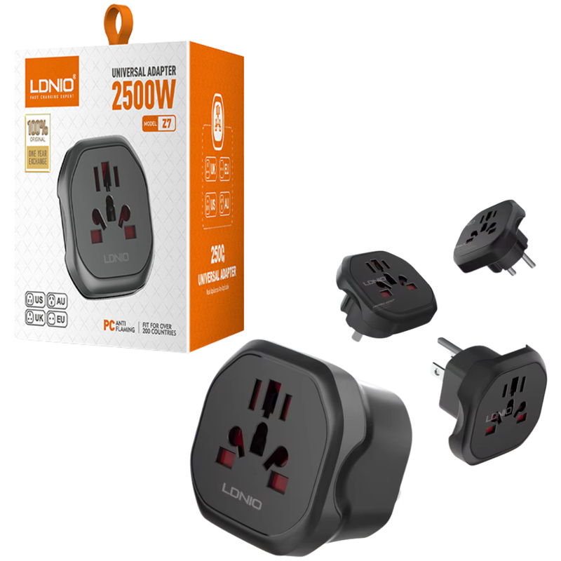 Chargez l&#39;image dans la visionneuse de la galerie, [Z7] LDNIO AU/EU/UK/US 2500W High Power Travel Wall Charger Plug Conversion Socket Adaptors
