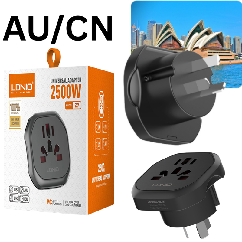 Chargez l&#39;image dans la visionneuse de la galerie, [Z7] LDNIO AU/EU/UK/US 2500W High Power Travel Wall Charger Plug Conversion Socket Adaptors
