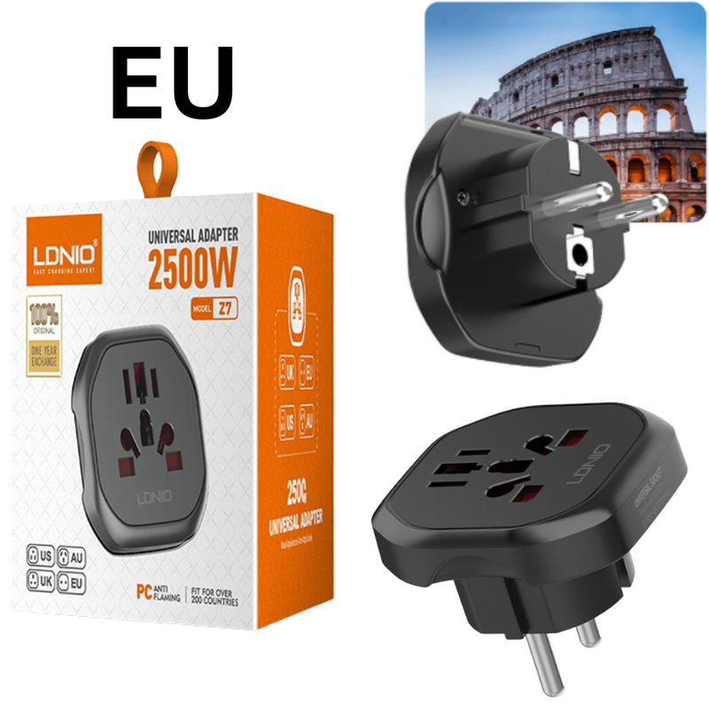 Chargez l&#39;image dans la visionneuse de la galerie, [Z7] LDNIO AU/EU/UK/US 2500W High Power Travel Wall Charger Plug Conversion Socket Adaptors
