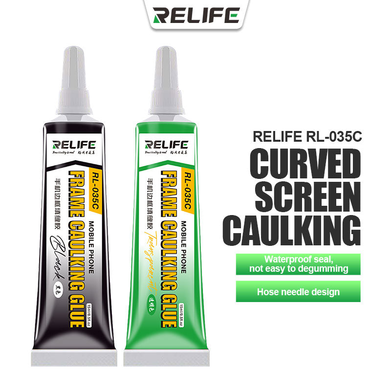 Chargez l&#39;image dans la visionneuse de la galerie, [RL-035C] [Black] RELIFE Mobile Phone Frame Caulking Glue For Elastic Bonding Cracked Back Housing Screen Light Leakage Repair Adhesive
