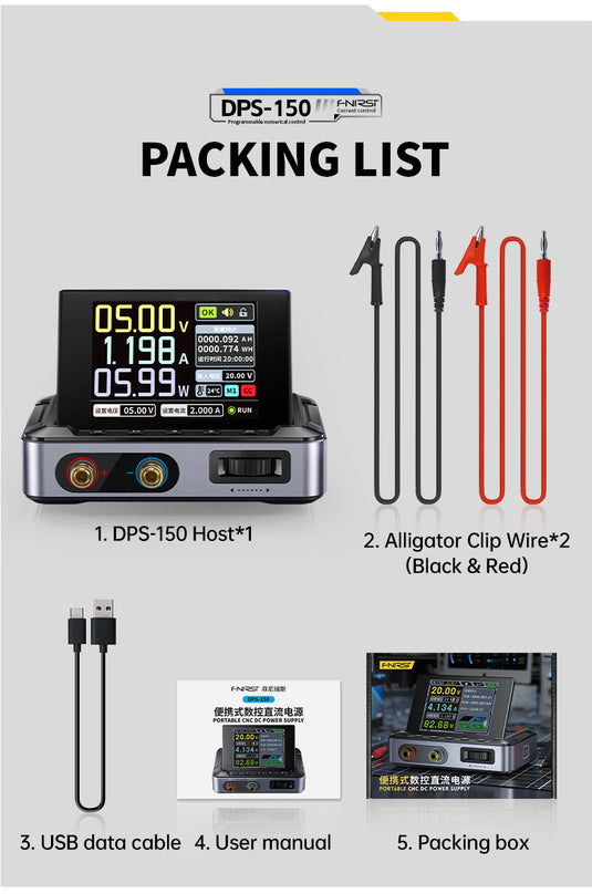 [DPS150] FNIRSI Portable Laboratory DC Power Supply 30V 5A 150W ...
