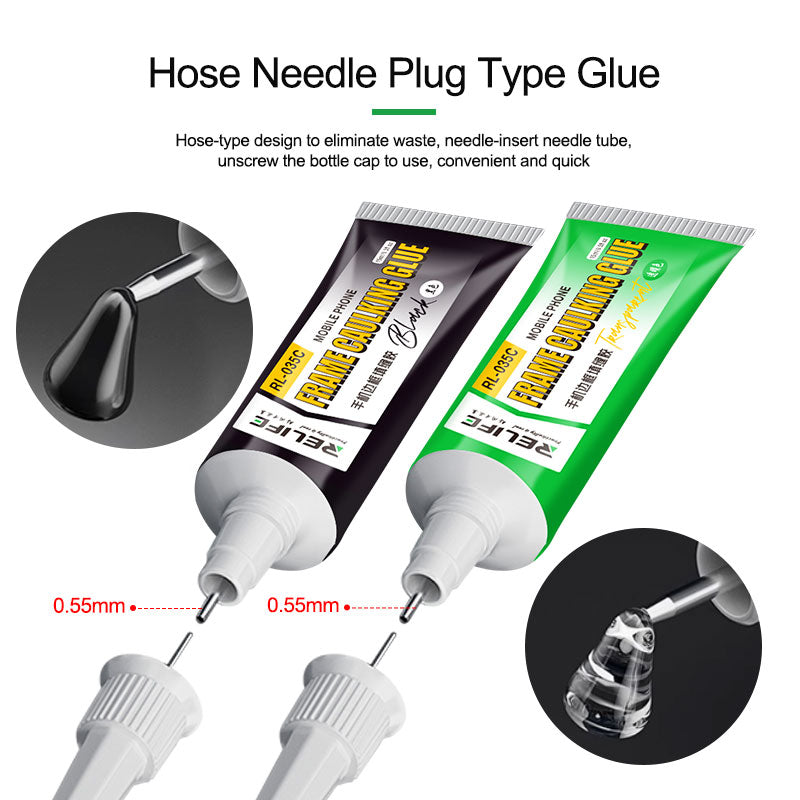 Chargez l&#39;image dans la visionneuse de la galerie, [RL-035C] [Black] RELIFE Mobile Phone Frame Caulking Glue For Elastic Bonding Cracked Back Housing Screen Light Leakage Repair Adhesive
