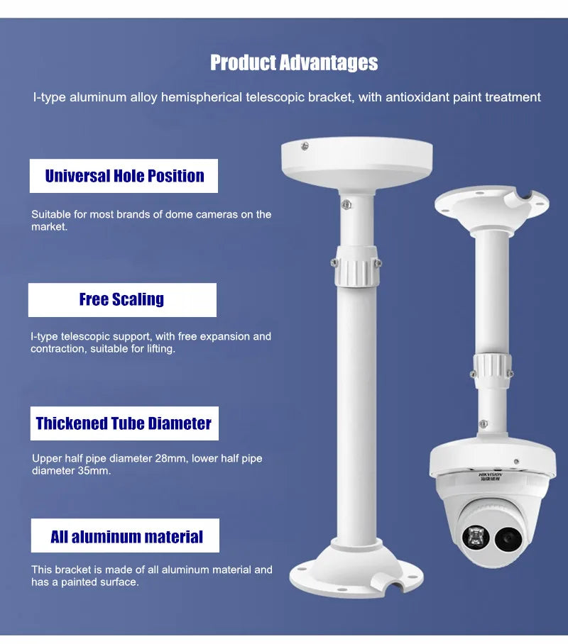 Load image into Gallery viewer, Universal Retractable Extension Aluminium CCTV Dome Camera Wall or Ceiling Mount Bracket Holder - Polar Tech Australia
