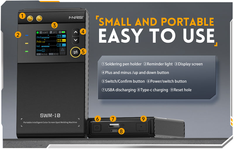 Load image into Gallery viewer, [SWM-10] FNIRSI Portable Battery Spot Welder DIY Mini Welding Machine 18650 Battery Pack Welding Tool 5000mah Weldable 0.25mm - Polar Tech Australia
