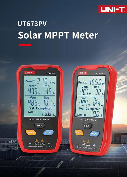 [UT673PV] UNI-T Solar MPPT Meter 5~800W PV Module Maximum Power Tester Open Circuit Voltage Short Circuit Current Lmp Vmp Test - Polar Tech Australia