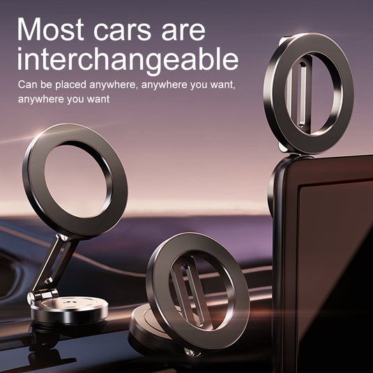 Hands Free Car Holder 360° Rotation Adjustable for Car Dashboard Folding Strong Magnets - Polar Tech Australia