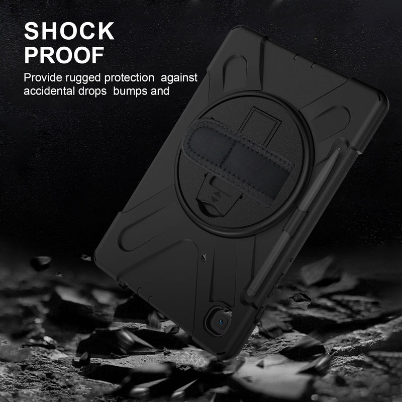 Cargue la imagen en el visor de la galería, Samsung Galaxy Tab S6 Lite 10.4 2020 (P610/P613/P615/P619) Heavy Duty 360 Degree Rotate Stand Hand Strap Case - Polar Tech Australia
