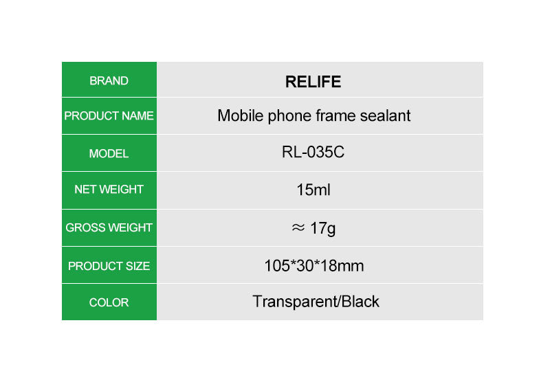 Chargez l&#39;image dans la visionneuse de la galerie, [RL-035C] [Black] RELIFE Mobile Phone Frame Caulking Glue For Elastic Bonding Cracked Back Housing Screen Light Leakage Repair Adhesive
