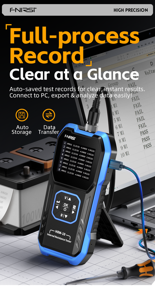 [HRM-10] FNIRSI Battery Voltage Internal Resistance Tester 18650 High-precision AC Acid Lithium Lead Car Battery Capacitor Tester - Polar Tech Australia
