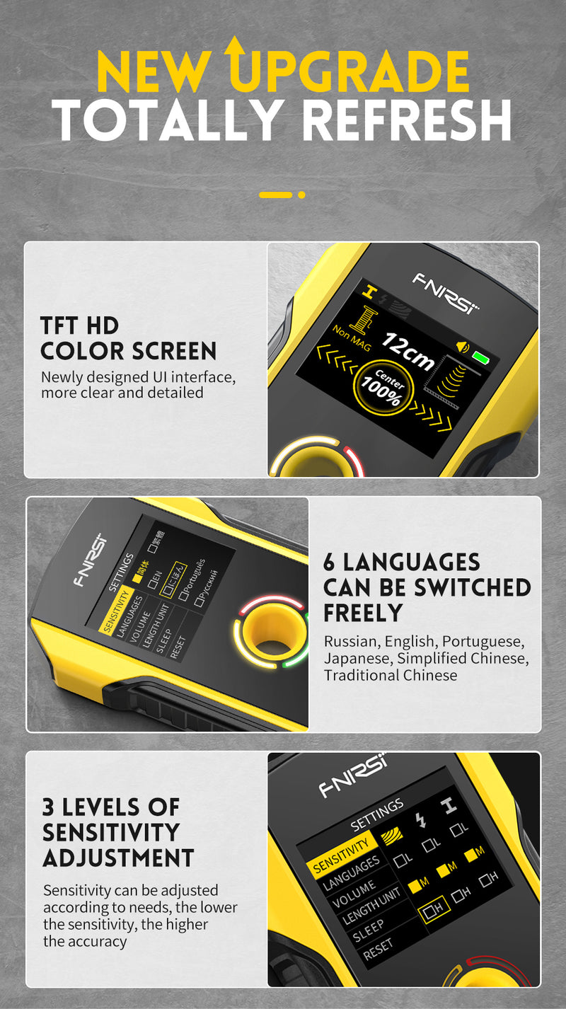Cargue la imagen en el visor de la galería, [WD-02] FNIRSI Wall Detector Scanners Stud Finder Positioning Hole TFT Display AC Live Cable Wires Metal Wood Stud Wall Scanner - Polar Tech Australia
