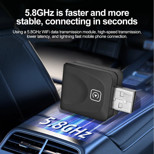 Plug and Play Mini Wireless CarPlay USB Adapter or iPhone 11/12/13/14/15/16 - Polar Tech Australia