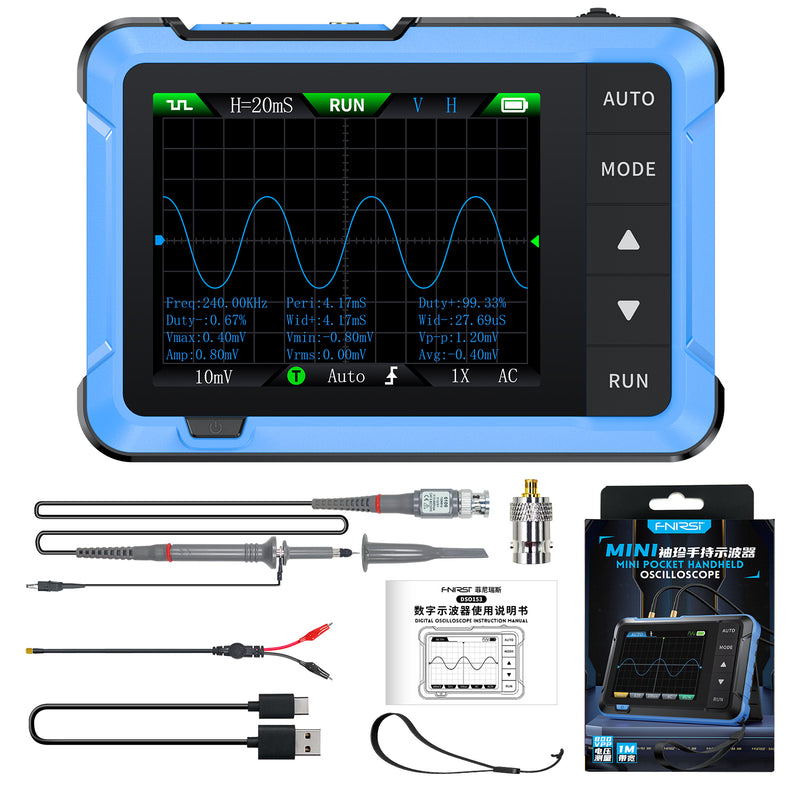 Cargue la imagen en el visor de la galería, [DSO-510] FNIRSI 10MHz 48MS/s Mini Handheld Digital Oscilloscope Signal Generator

