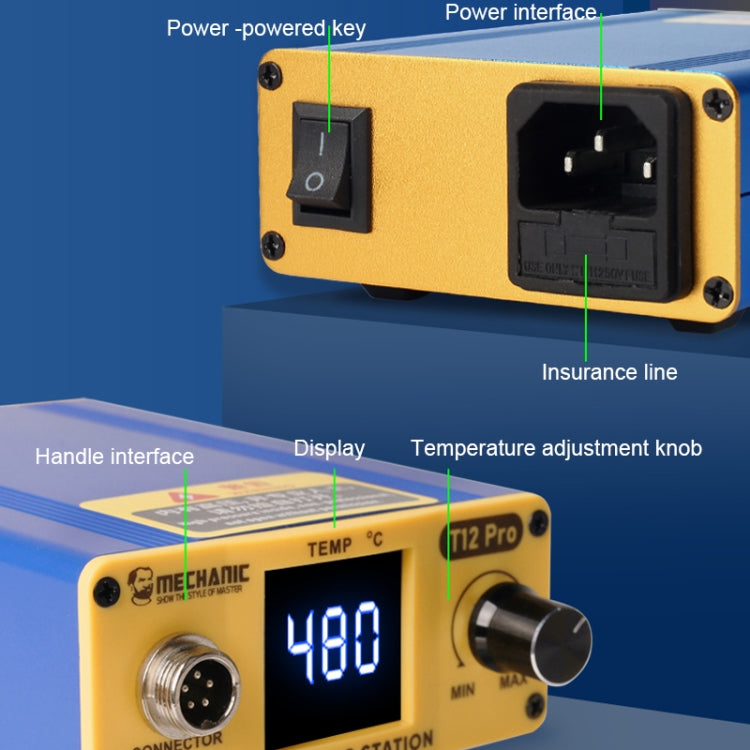 Cargue la imagen en el visor de la galería, Mechanic T12 Pro Intelligent Anti-static Digital Heating Solder Station - Polar Tech Australia
