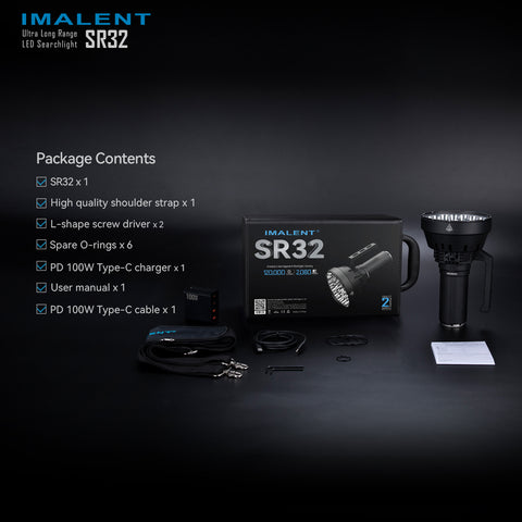 Load image into Gallery viewer, [SR32] IMALENT Longest Throw Flashlight 120,000 Lumens , 2080 meters
