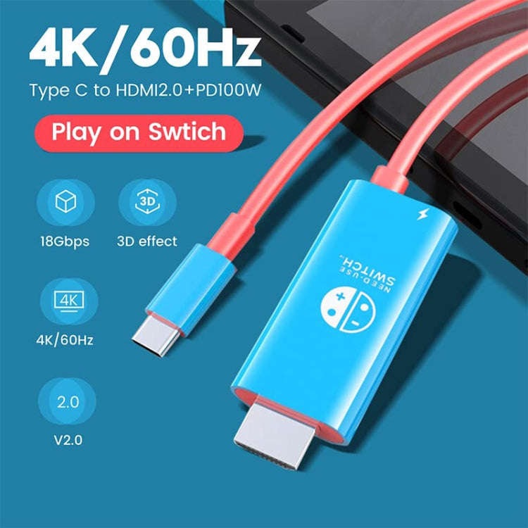 Cargue la imagen en el visor de la galería, ENKAY ENK-CB136 2 Meters Type-C to HDMI Conversion Cable for Switch 4K HD Projection TV - Polar Tech Australia
