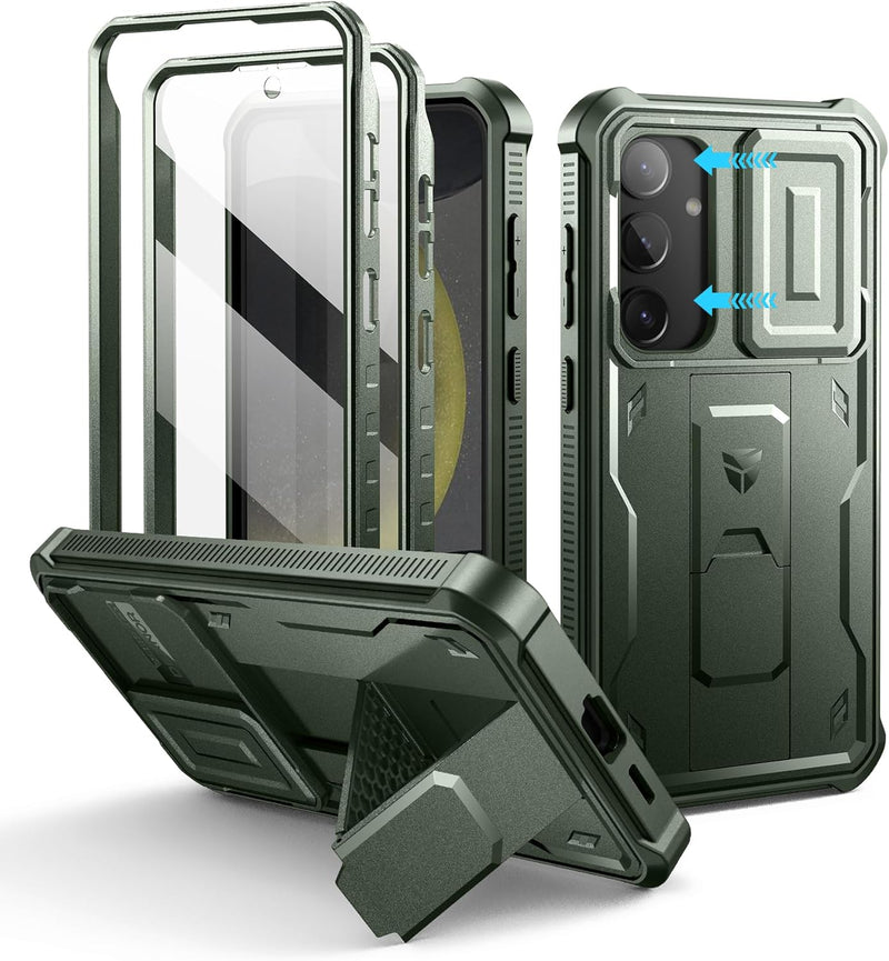 Load image into Gallery viewer, [Camera Cover &amp; Screen Protector &amp; Kickstand] Samsung Galaxy S24/PE/Plus/Ultra - Shockproof Rugged Case Full-Body Bumper Protective Heavy Duty Case - Polar Tech Australia
