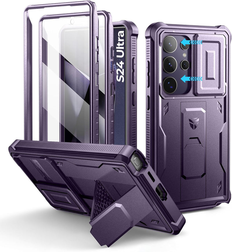 Load image into Gallery viewer, [Camera Cover &amp; Screen Protector &amp; Kickstand] Samsung Galaxy S24/PE/Plus/Ultra - Shockproof Rugged Case Full-Body Bumper Protective Heavy Duty Case - Polar Tech Australia

