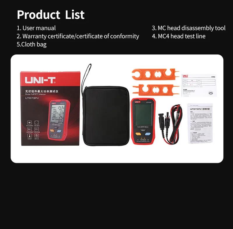 Load image into Gallery viewer, [UT673PV] UNI-T Solar MPPT Meter 5~800W PV Module Maximum Power Tester Open Circuit Voltage Short Circuit Current Lmp Vmp Test - Polar Tech Australia
