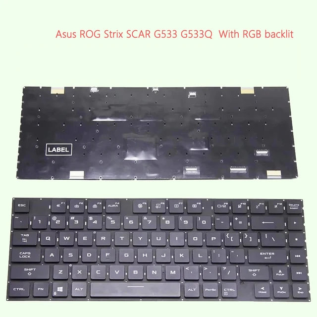 Cargue la imagen en el visor de la galería, ASUS ROG Strix Scar 15 G533 G533QM G533QR G533QS G513Q Series - Keyboard With Back Light US Layout Replacement Parts - Polar Tech Australia
