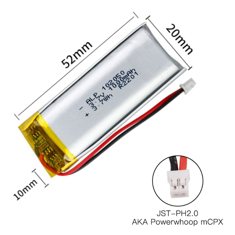 Load image into Gallery viewer, [PH2.0-JST Connector][102050] Universal 1000mAh 3.7V Rechargeable Li-Ion Lithium Polymer Battery - Polar Tech Australia
