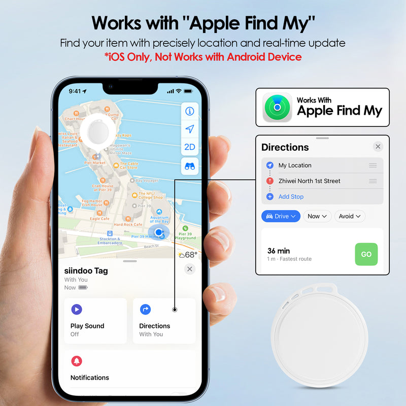 Load image into Gallery viewer, [Siindoo]  AirTag Mini GPS Tracker Smart Tag Luggage Wallet Pet Key Finder - Polar Tech Australia
