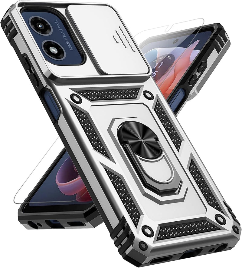 Cargue la imagen en el visor de la galería, [Magnetic Ring Kickstand][Slide Camera Cover] Motorola Moto G 5G 2024 - Shield Shockproof Rugged Heavy Duty Case - Polar Tech Australia
