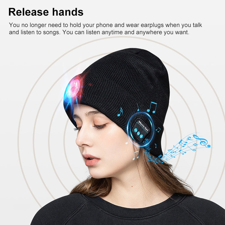 Cargue la imagen en el visor de la galería, Outdoor Night Running Night Fishing LED Light Illumination Bluetooth 5.0 Knitted Hat - Polar Tech Australia
