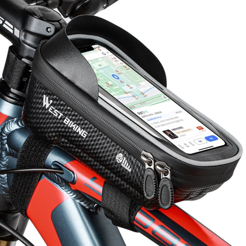 Load image into Gallery viewer, WEST BIKING YP0707235 Mountain Bike Front Beam Bag Waterproof Mobile Phone Bicycle Bag Hard Shell Reflective Bag Riding Equipment - Polar Tech Australia
