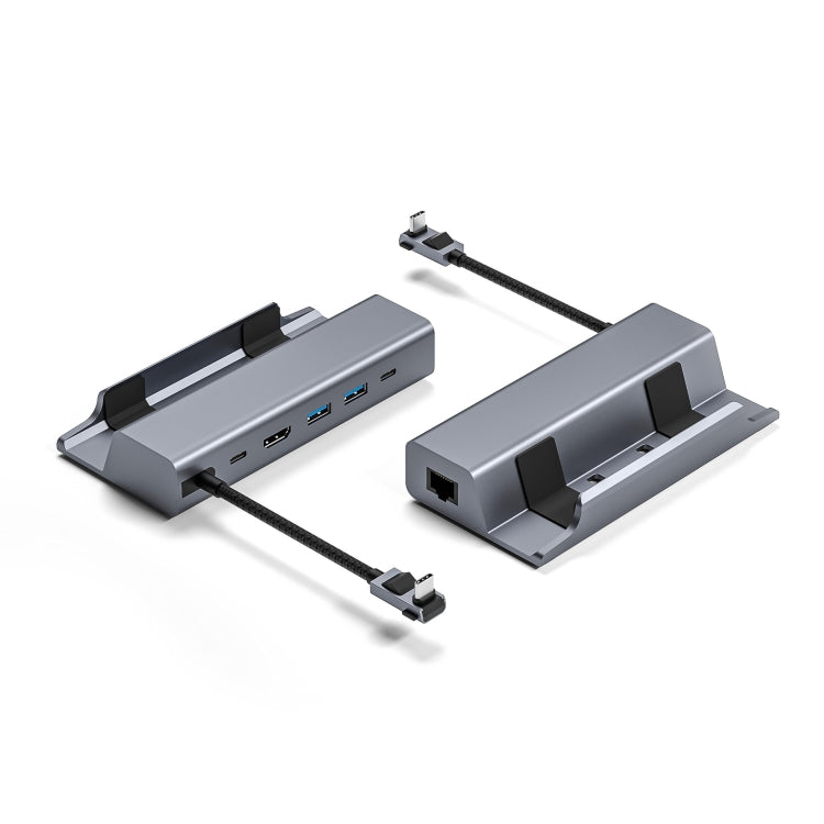 Chargez l&#39;image dans la visionneuse de la galerie, For Steam Deck HDMI+RJ45+2 USB 3.0 +USB-C/Type-C 3.0+USB-C PD 100W 6-In-1 Base Docking Station Bracket - Polar Tech Australia
