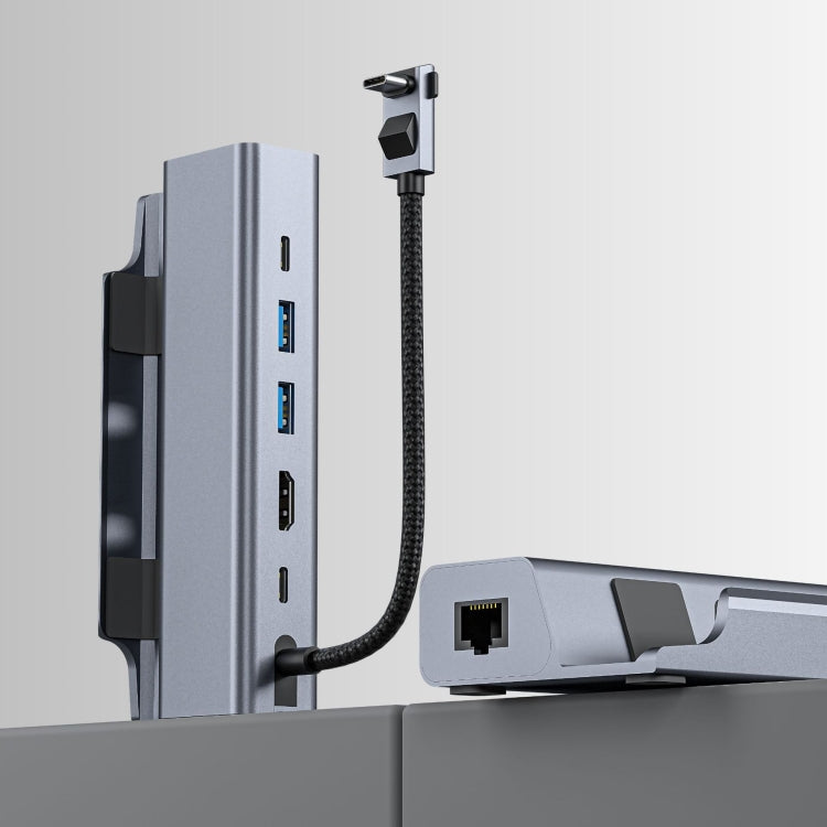 Chargez l&#39;image dans la visionneuse de la galerie, For Steam Deck HDMI+RJ45+2 USB 3.0 +USB-C/Type-C 3.0+USB-C PD 100W 6-In-1 Base Docking Station Bracket - Polar Tech Australia
