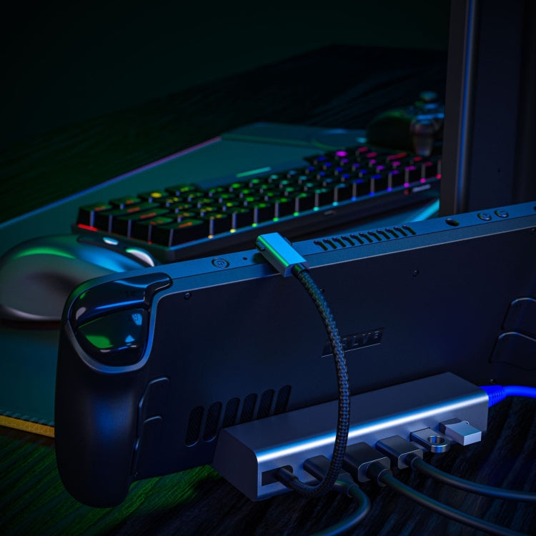 Chargez l&#39;image dans la visionneuse de la galerie, For Steam Deck HDMI+RJ45+2 USB 3.0 +USB-C/Type-C 3.0+USB-C PD 100W 6-In-1 Base Docking Station Bracket - Polar Tech Australia
