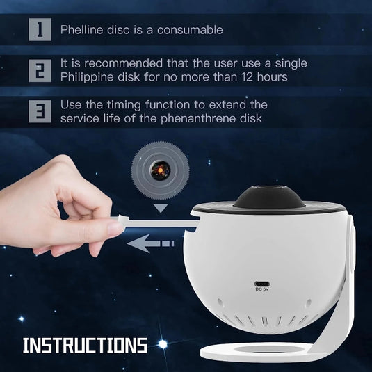 Galaxy Night Light Star Projector LED Table Lamp Children Room Decor With 12pcs Film Disc - Polar Tech Australia