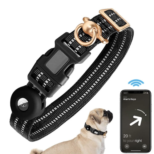 Chargez l&#39;image dans la visionneuse de la galerie, For AirTag Tracker Silicone Sleeve Medium Dog Collar Nylon Reflective Anti-Tangle Pet Collar - Polar Tech Australia
