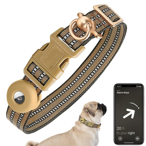 Chargez l&#39;image dans la visionneuse de la galerie, For AirTag Tracker Silicone Sleeve Medium Dog Collar Nylon Reflective Anti-Tangle Pet Collar - Polar Tech Australia
