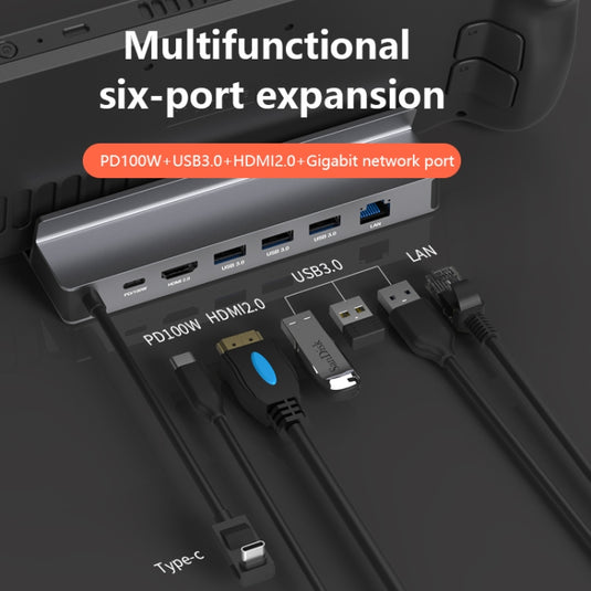 Blueendless DS601 6-in-1 Docking Station for Steam Deck & ROG Ally - Polar Tech Australia