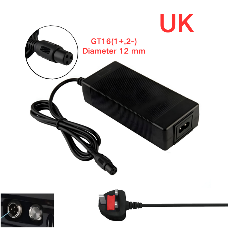Chargez l&#39;image dans la visionneuse de la galerie, [48V-54.6V/3A][GX16 Plug] Universal For 48V 13S Li-Ion Lithium Battery Pack Electric Scooter EBike AC Power Adapter Charger
