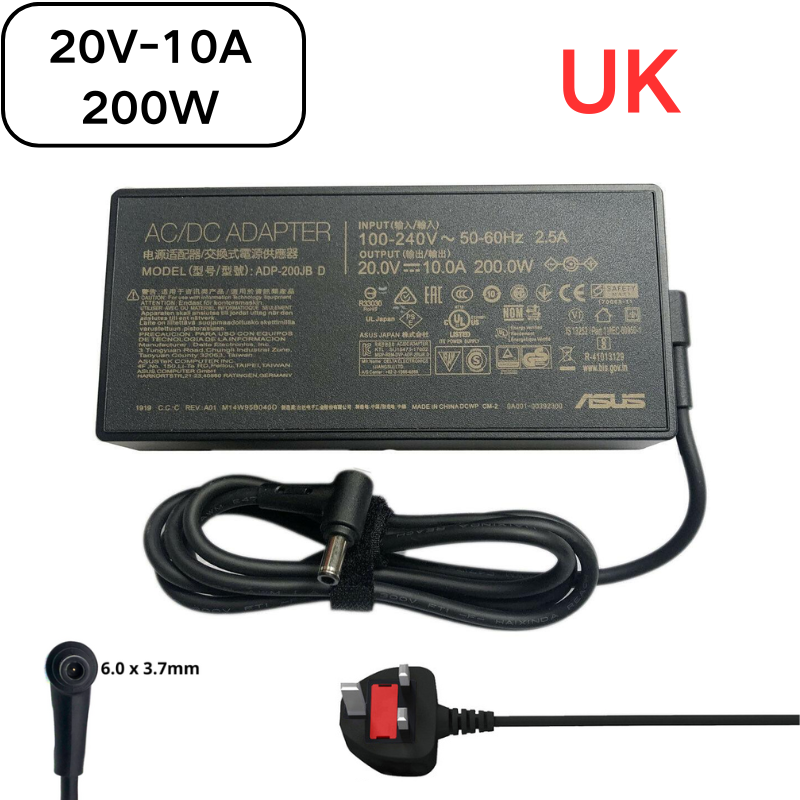 Load image into Gallery viewer, [20V-10A/200W][6.0x3.7] ASUS Rog Laptop Gaming Desktop PC AC Power Supply Adapter Charger
