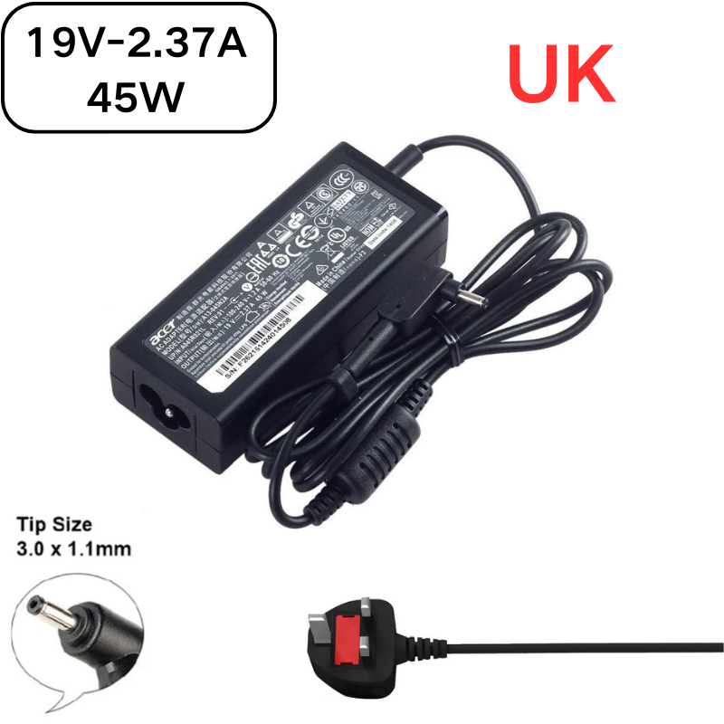 Load image into Gallery viewer, [19V-2.37A/45W][3.0x1.0 &amp; 3.0x1.1] Acer Switch 3 SW312 &amp; Spin 3 SP314-51 &amp; Swift 5 ADP-45HE Laptop AC Power Supply Adapter Charger
